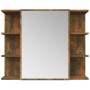 Armario con espejo baño madera roble ahumado 80x20,5x64 cm de vidaXL, Tocadores de baño - Ref: Foro24-815522, Precio: 84,60 €...