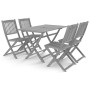 Garden dining set 5 pieces solid gray acacia wood by vidaXL, Garden sets - Ref: Foro24-3057870, Price: 320,64 €, Discount: %