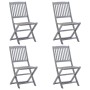 Garden dining set 5 pieces solid gray acacia wood by vidaXL, Garden sets - Ref: Foro24-3057870, Price: 320,64 €, Discount: %