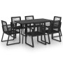 Juego de comedor para jardín 7 piezas ratán PVC negro de vidaXL, Conjuntos de jardín - Ref: Foro24-3060216, Precio: 593,01 €,...