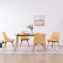 Dining chairs 4 units of yellow fabric by vidaXL, dining chairs - Ref: Foro24-277029, Price: 239,57 €, Discount: %