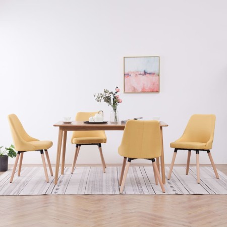 Dining chairs 4 units of yellow fabric by vidaXL, dining chairs - Ref: Foro24-277029, Price: 239,99 €, Discount: %