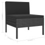 Set de muebles de jardín 6 pzas y cojines ratán sintético negro de vidaXL, Conjuntos de jardín - Ref: Foro24-3056987, Precio:...