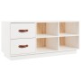 Banco zapatero madera maciza de pino blanco 100x34x45 cm de vidaXL, Zapateros y organizadores de calzado - Ref: Foro24-820178...