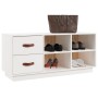 Banco zapatero madera maciza de pino blanco 100x34x45 cm de vidaXL, Zapateros y organizadores de calzado - Ref: Foro24-820178...