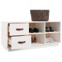 Banco zapatero madera maciza de pino blanco 100x34x45 cm de vidaXL, Zapateros y organizadores de calzado - Ref: Foro24-820178...