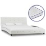 Bed with viscoelastic mattress white synthetic leather 140x200cm by vidaXL, Beds and slatted bases - Ref: Foro24-277556, Pric...