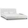 Bed with viscoelastic mattress white synthetic leather 140x200cm by vidaXL, Beds and slatted bases - Ref: Foro24-277556, Pric...