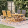 Garden dining set 5 pieces solid teak and gray cushions by vidaXL, Garden sets - Ref: Foro24-3059541, Price: 708,24 €, Discou...