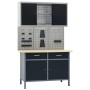 Werkbank mit drei Wandpaneelen und einem Schrank von vidaXL, Arbeitstische - Ref: Foro24-3053433, Preis: 477,18 €, Rabatt: %