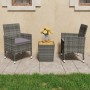 Gartenmöbel 3-teilig, synthetisches Rattan, graues Akazienholz von vidaXL, Gartensets - Ref: Foro24-3058363, Preis: 188,17 €,...