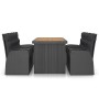 Set comedor de jardín 9 piezas y cojines ratán sintético negro de vidaXL, Conjuntos de jardín - Ref: Foro24-3059342, Precio: ...