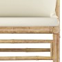 Garden furniture set 6 pieces bamboo and cream white cushions by vidaXL, Garden sets - Ref: Foro24-3058197, Price: 583,99 €, ...