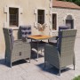 5-piece gray synthetic rattan garden furniture set with acacia wood. by vidaXL, Garden sets - Ref: Foro24-3058525, Price: 955...