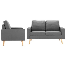 Conjunto de sofás de 2 piezas tela gris claro de vidaXL, Sofás - Ref: Foro24-3056614, Precio: 405,96 €, Descuento: %