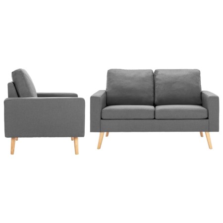 Conjunto de sofás de 2 piezas tela gris claro de vidaXL, Sofás - Ref: Foro24-3056614, Precio: 406,90 €, Descuento: %