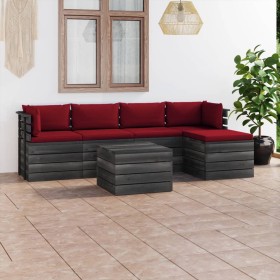 Garden pallet furniture 6 pieces cushions solid pine wood by vidaXL, Garden sets - Ref: Foro24-3061872, Price: 444,99 €, Disc...