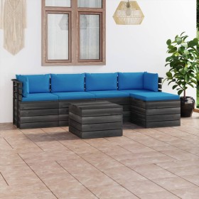 Garden pallet furniture 6 pieces cushions solid pine wood by vidaXL, Garden sets - Ref: Foro24-3061867, Price: 464,99 €, Disc...