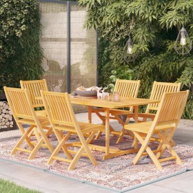 Garden dining set 7 pieces solid teak wood by vidaXL, Garden sets - Ref: Foro24-3059552, Price: 667,44 €, Discount: %