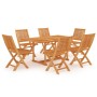 Garden dining set 7 pieces solid teak wood by vidaXL, Garden sets - Ref: Foro24-3059552, Price: 654,03 €, Discount: %