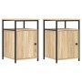 Two nightstands made of plywood in oak color, measuring 40x42x60cm each. by vidaXL, Nightstands - Ref: Foro24-826036, Price: ...