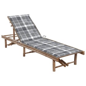 Garden lounger with bamboo cushion by vidaXL, Loungers - Ref: Foro24-3061646, Price: 202,11 €, Discount: %