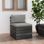 Central sofa made of garden pallets with pine wood cushions by vidaXL, Modular outdoor sofas - Ref: Foro24-3061684, Price: 90...