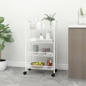 Carrito de cocina 4 niveles hierro blanco 46x26x85 cm de vidaXL, Carros de cocina y comedor - Ref: Foro24-336326, Precio: 35,...