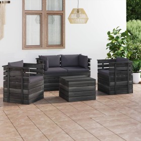 Garden pallet furniture 5 pieces cushions solid pine wood by vidaXL, Garden sets - Ref: Foro24-3061815, Price: 472,99 €, Disc...