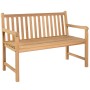 Teak wood garden bench with red checkered cushion 120 cm by vidaXL, garden benches - Ref: Foro24-3062689, Price: 247,64 €, Di...