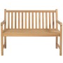 Teak wood garden bench with red checkered cushion 120 cm by vidaXL, garden benches - Ref: Foro24-3062689, Price: 247,64 €, Di...