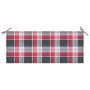 Teak wood garden bench with red checkered cushion 120 cm by vidaXL, garden benches - Ref: Foro24-3062689, Price: 247,64 €, Di...