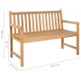 Teak wood garden bench with red checkered cushion 120 cm by vidaXL, garden benches - Ref: Foro24-3062689, Price: 247,64 €, Di...