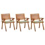 Garden dining chairs with cushions 3 pcs solid acacia wood by vidaXL, Garden chairs - Ref: Foro24-3060817, Price: 245,13 €, D...