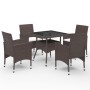 Garden furniture 5 pieces synthetic rattan and brown glass by vidaXL, Garden sets - Ref: Foro24-3058321, Price: 379,27 €, Dis...