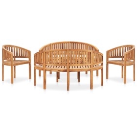 Garden furniture set 5 pieces solid teak wood by vidaXL, Garden sets - Ref: Foro24-3059965, Price: 979,99 €, Discount: %