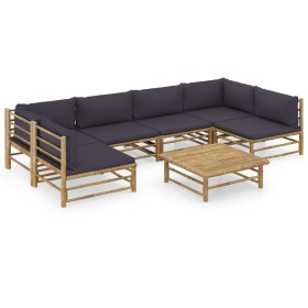 7-piece bamboo garden furniture set with dark gray cushions by vidaXL, Garden sets - Ref: Foro24-3058234, Price: 628,26 €, Di...