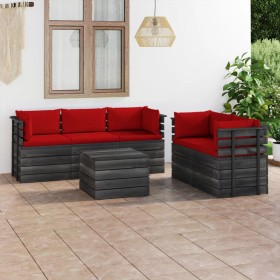 Garden pallet furniture 6 pieces cushions solid pine wood by vidaXL, Garden sets - Ref: Foro24-3061893, Price: 549,47 €, Disc...