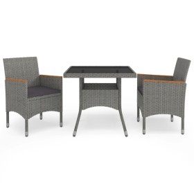 Garden furniture 3 pieces gray synthetic rattan and acacia by vidaXL, Garden sets - Ref: Foro24-3058315, Price: 269,55 €, Dis...