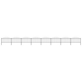 Garden fence with black steel spear tip (1.25-1.5)x13.6m by vidaXL, fence panels - Ref: Foro24-277737, Price: 661,99 €, Disco...