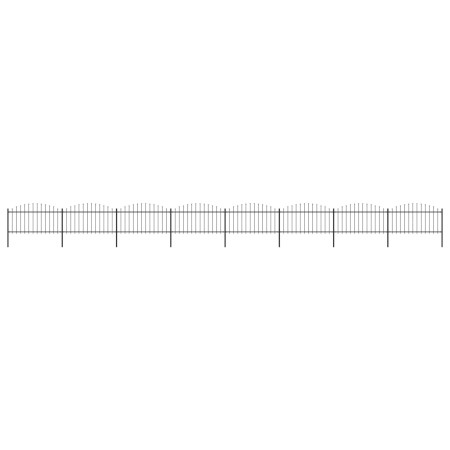 Garden fence with black steel spear tip (1.25-1.5)x13.6m by vidaXL, fence panels - Ref: Foro24-277737, Price: 661,74 €, Disco...