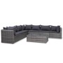 Set de muebles de jardín 10 pzas y cojines ratán sintético gris de vidaXL, Conjuntos de jardín - Ref: Foro24-3059489, Precio:...