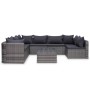 Set de muebles de jardín 10 pzas y cojines ratán sintético gris de vidaXL, Conjuntos de jardín - Ref: Foro24-3059489, Precio:...