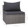 Set de muebles de jardín 10 pzas y cojines ratán sintético gris de vidaXL, Conjuntos de jardín - Ref: Foro24-3059489, Precio:...