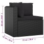 Garden furniture set, 7 pieces, with black synthetic rattan cushions. by vidaXL, Garden sets - Ref: Foro24-3059500, Price: 69...