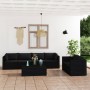 7-teiliges Gartenmöbel-Set und schwarze synthetische Rattankissen von vidaXL, Gartensets - Ref: Foro24-3059501, Preis: 808,47...