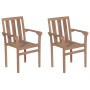 Garden chairs 2 pcs teak wood with taupe gray cushions by vidaXL, Garden chairs - Ref: Foro24-3062231, Price: 245,99 €, Disco...