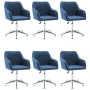 Sillas de comedor giratorias 6 unidades tela azul de vidaXL, Sillas de comedor - Ref: Foro24-278436, Precio: 365,95 €, Descue...