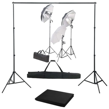 Kit de estudio fotografía con set de luces y fondo de vidaXL, Flashes e iluminaciones de estudio - Ref: Foro24-3055124, Preci...