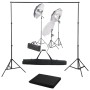 Photography studio kit with lighting set and background by vidaXL, Flashes and studio lighting - Ref: Foro24-3055124, Price: ...